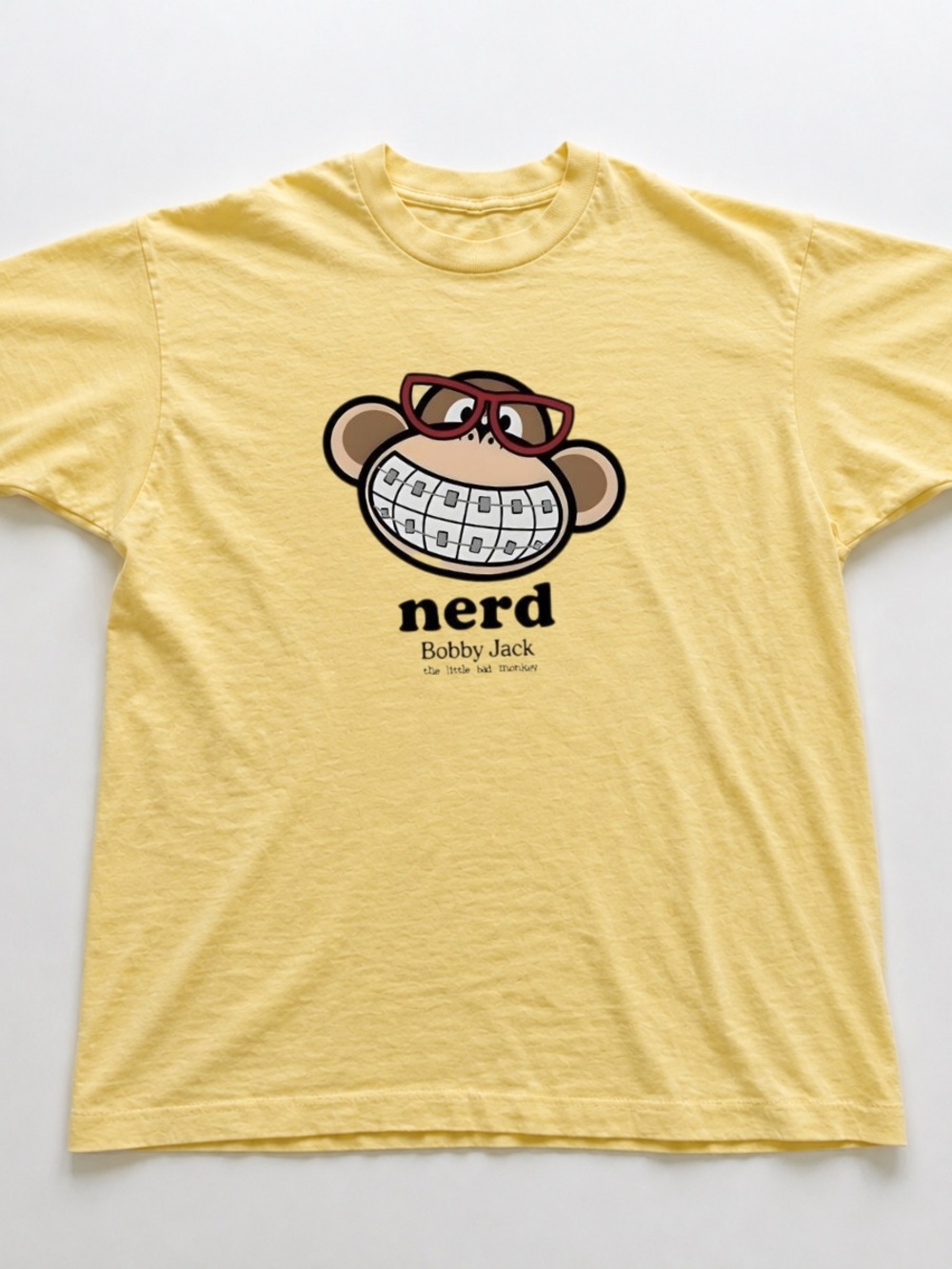 Gildan Yellow 'Nerd' Monkey Graphic Tee